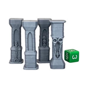 Stone Pillars, Dungeons and Dragons DnD Scatter Terrain Mini 32mm Lot immagine 1