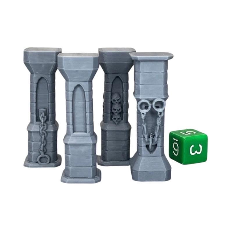 Stone Pillars, Dungeons and Dragons DnD Scatter Terrain Mini 32mm Lot immagine 1