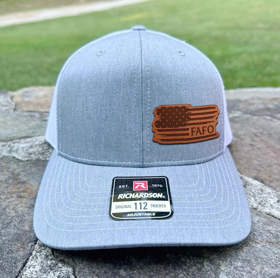 FAFO, American Flag Hat Patriotic Trucker Hat Leather Patch Hat 4th of ...