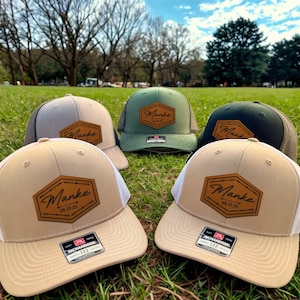 Custom Groom Hat - Last Name Hat - Wedding Hats  - Leather Patch Hat - Grooms Hat - Custom Hat for Groom - Wedding Announcement - Groomsmen