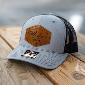 Custom Groom Hat - Last Name Hat - Wedding Hats  - Leather Patch Hat - Grooms Hat - Custom Hat for Groom - Wedding Announcement - Groomsmen