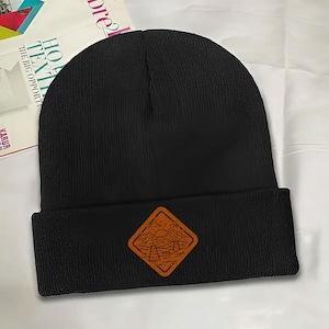Leather Patch Beanie (USA, Cross, or Logo) – Black - Etsy