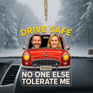 Custom Photo Drive Safe Couple Car Acrylic Ornament – Personalized Gift for Couples, Romantic Travel Keepsake, Love Car Decoration 2025