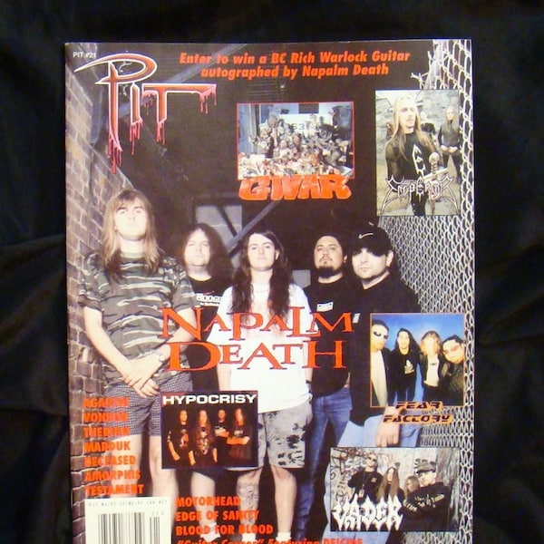 Napalm Death 1997 Vintage Pit Magazine #21 - Vintage Death Metal Grindcore Extreme Metal Hardcore Punk Brutality Crust Punk Thrash Metal