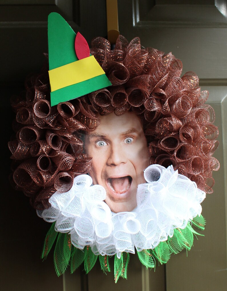 Buddy the Elf Deco Mesh Wreath Christmas Holiday Winter Etsy