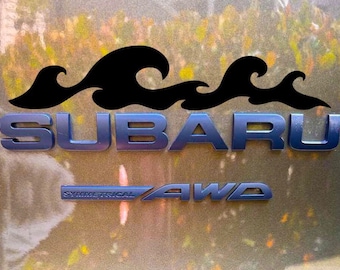 Over badge decal, decal for trunk rear Subie, Vinyl Mountain and Trees Decal, Car Emblem Graphic, vinyl, Decals Crosstrek, Ascent, Outback