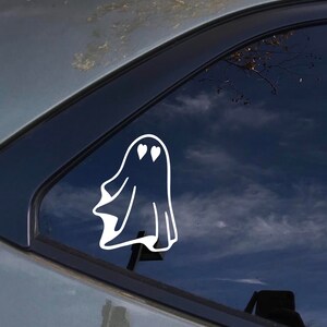 ghost Halloween decal, laptop decal, Hydro Flask, car accessories, Vinyl Decals, Halloween stickers, car decal, spooky decal
