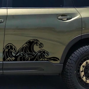 Waves vehicle side decal set of 2(L+R) , Mountain, Side Body, wave side Graphics, graphics, Full graphics, Side Decal, SUBARU, Jeep, Toyota