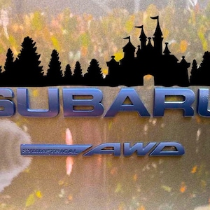 Over badge decal, decal for trunk rear Subie, Vinyl Mountain and Trees Decal, Car Emblem Graphic, vinyl, Decals Crosstrek, Ascent, Outback