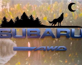 Calcomanía para sobre insignia, calcomanía para maletero trasero Subie, calcomanía de vinilo de montaña y árboles, gráfico de emblema de automóvil, vinilo, calcomanías Crosstrek, Ascent, Outback