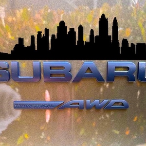 Over badge decal city, city decal for trunk rear Subie, Vinyl Decal, Car Emblem Graphic, vinyl, Decals Crosstrek, Ascent, Outback