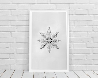 Snowflake Abstract Print | Christmas illustration | Holiday printable wall art | Home decor | Digital download