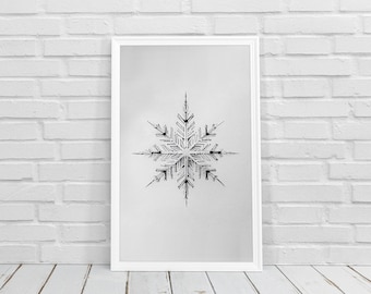 Snowflake Abstract Print | Christmas illustration | Holiday printable wall art | Home decor | Digital download