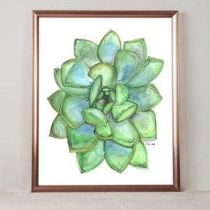 Succulent Watercolor Print | Plant Illustration | Home Decor | Instant Digital Download | Printable Wall Art