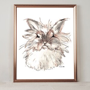 Crazy Bunny Watercolor Print | Rabbit Illustration | Home Decor | Instant Digital Download | Printable Wall Art