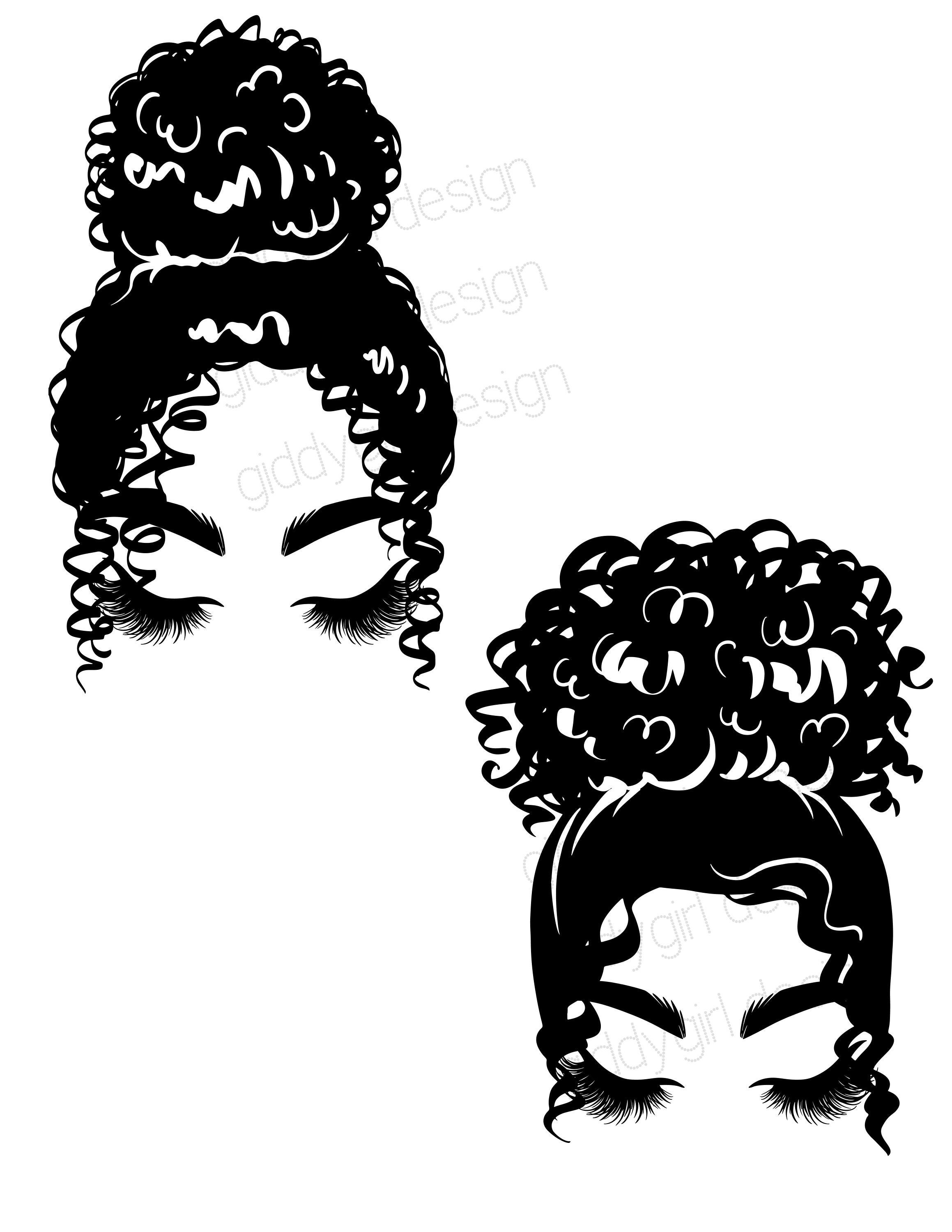 Messy Bun Curly Hair SVG PNG Sublimation Design Space - Etsy Messy Bun Curly Hair SVG PNG Sublimation Design Space - Etsy