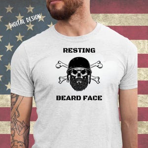 Resting Beard Face Digital Design: PNG, JPG, Sublimation (Digital Download)