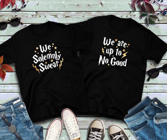 Couples shirts, We Solemnly Swear We Are Up To No Good GOLD, His and Hers Shirts, Wizarding Trip, Gift for her, universal, Honeymoon Couples shirts, We Solemnly Swear We Are Up To No Good GOLD, His and Hers Shirts, Wizarding Trip, Gift for her, universal, Honeymoon