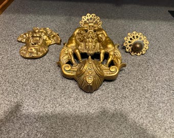 Brass Asian Door Knocker and Light Switch