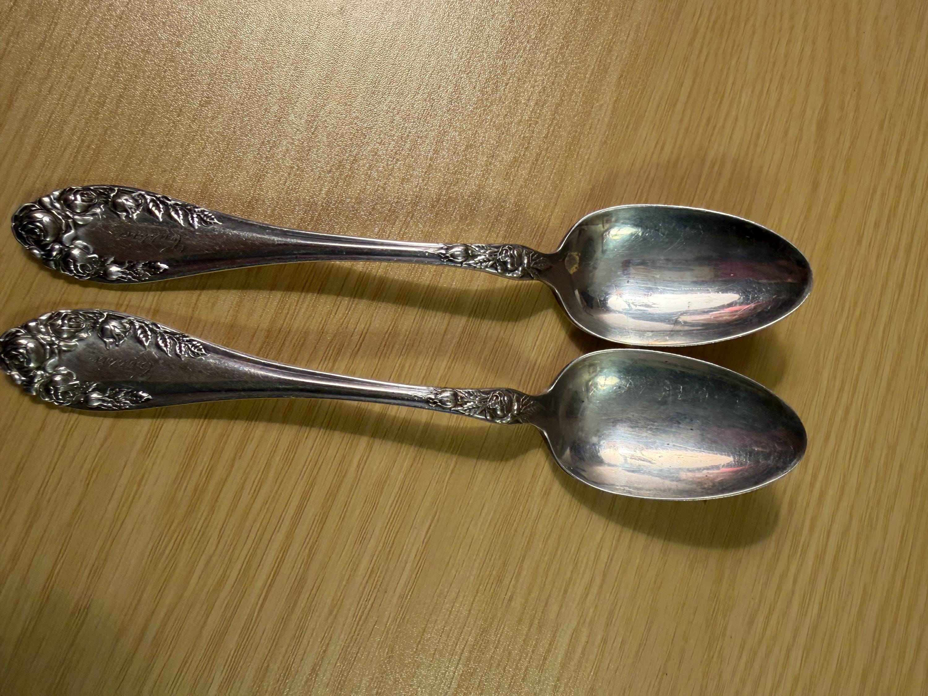Sterling Silver Rose Flatware - Etsy