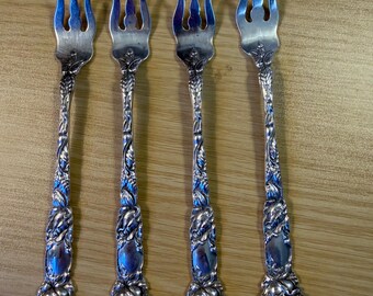 Alvin Bridal Rose Sterling Silver Seafood Forks
