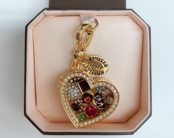 Vintage Juicy Couture Charm Bracelet With Diamond Gem Charm Box