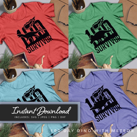 Download 100 Day Survivor Dinosaur Teacher Team Shirt Svg Dxf Design Etsy