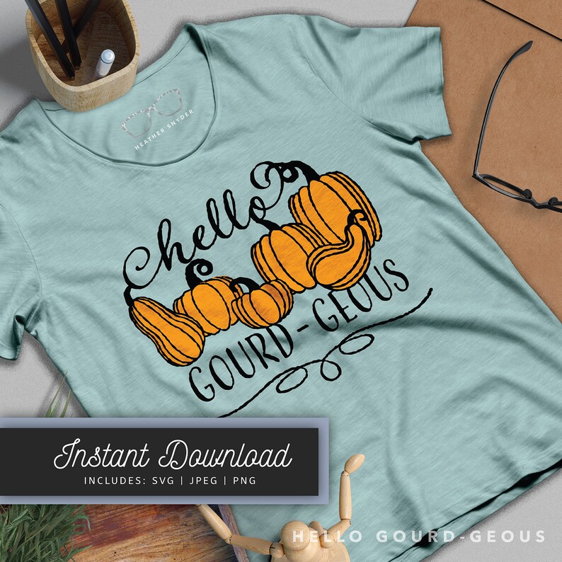 Download Hello Gourd-geous Fall Thanksgiving T-shirt SVG design ...
