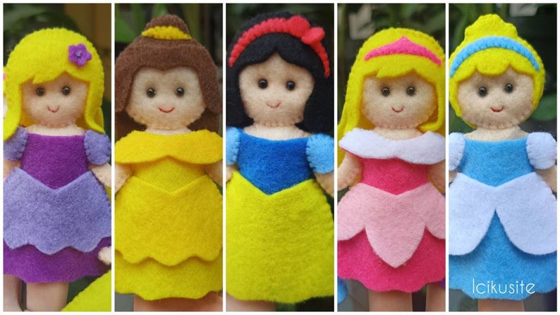 Download PDF SVG :Princess Finger Puppets Hand Sewing Pattern | Etsy