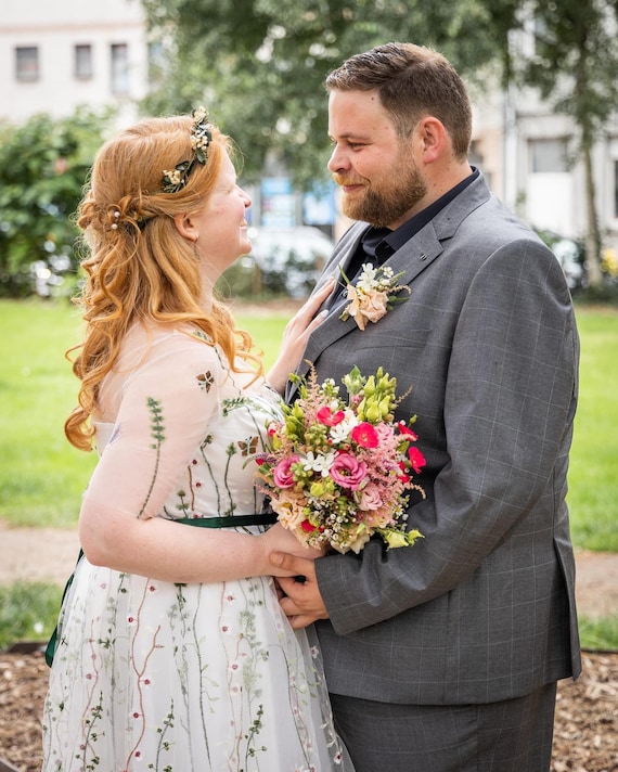 Rustic floral cheap dress