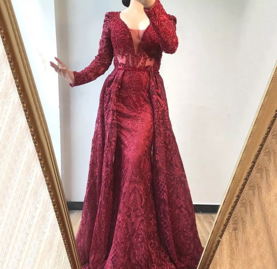 Azura Gowns Custom Made Prom Dress Long Sleeves Dubai Evening