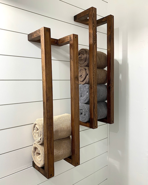 Bathroom Towel Rack Modern Towel Rack Wooden Towel Rack Etsy