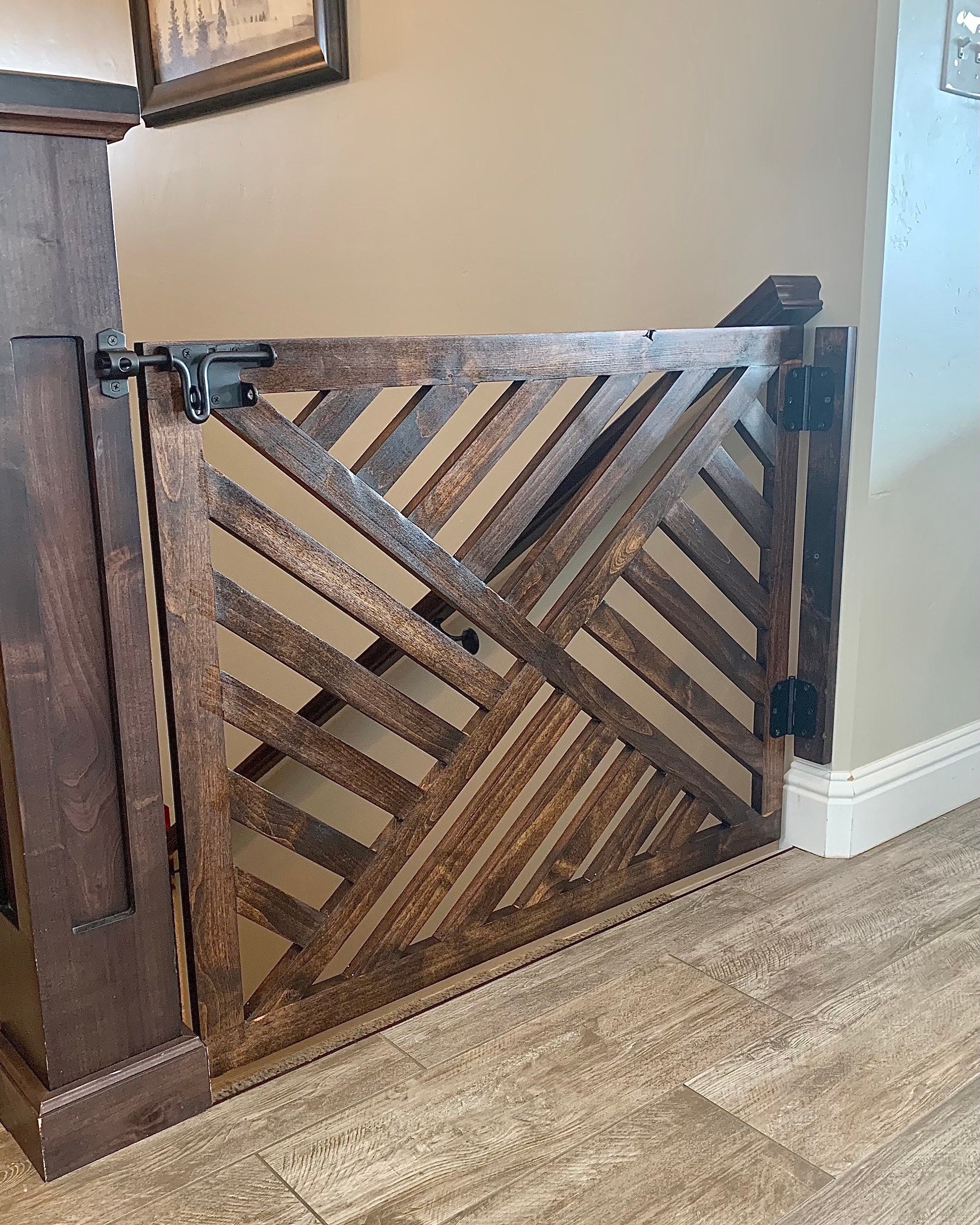 Geometric Wooden Gate Handmade Baby Gate Pet Gate Geometric Etsy