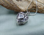 Family locket Sterling 3 photo locket, picture locket, dainty locket,new mom necklace,heart locket, indigosilver, SS111