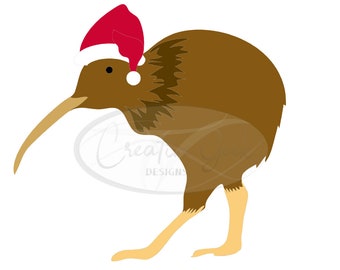 Kiwi SVG Digital Download - Christmas Kiwi Bird SVG Instant Download - SVG Files for Cricut and Cameo