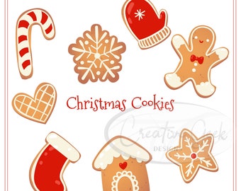 Merry Christmas SVG Digital Download - Gingerbread Cookie SVG Instant Download - Christmas Cookies Clipart - SVG Files for Cricut or Cameo