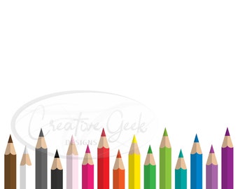 Pencil Crayon Paper Digital Download - School Paper Instant Download - Coloured Pencils Digital Paper