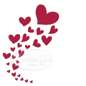 Digitale achtergrond hart SVG downloaden - harten achtergrond SVG direct downloaden - afdrukbare hart kunst - SVG voor Cricut en Cameo