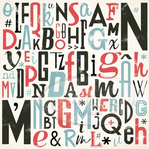 Vintage Alphabet Digital Paper PNG - Distressed Alphabet Paper Instant Download PDF - Alphabet Clipart Digital Download