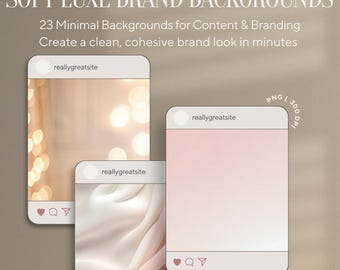 Soft Luxe Brand Hintergründe | 23 neutrale PNGs für kleine Unternehmen (Digitaler Download)