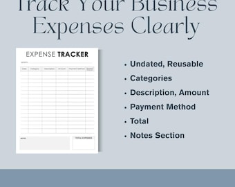 Expense Tracker für kleine Unternehmen | Monatliches Log, Haushaltsplaner (Digitaler Download)