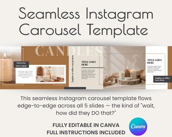 Seamless Instagram Carousel Canva Template | Editable 5-Slide Swipe Post | Small Business Social Media Template | Terra
