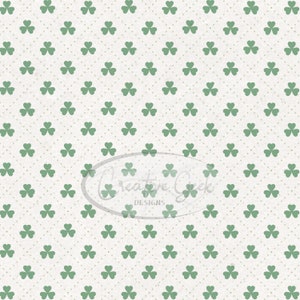 St Patrick&#39;s Day Shamrock Digital Paper - Green Clover Digital Paper Instant Download - St Patricks Day Clipart - Printable Paper