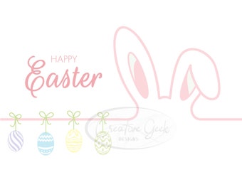 Easter Eggs Bunny SVG Digital Download - Easter Background SVG Instant Download - Easter Clipart - SVG Files for Cricut and Cameo