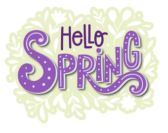 Floral Background Spring SVG Digital Download - Spring Title SVG Instant Download - Spring Clipart - SVG Files for Cricut or Cameo