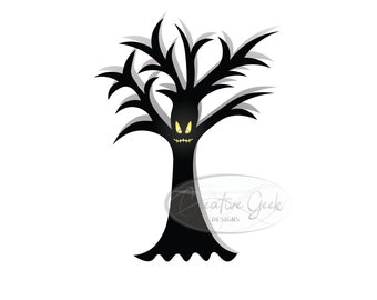 Halloween SVG Tree Digital Download - Haunted Tree SVG Instant Download - Halloween Clipart - SVG Files for Cricut or Cameo