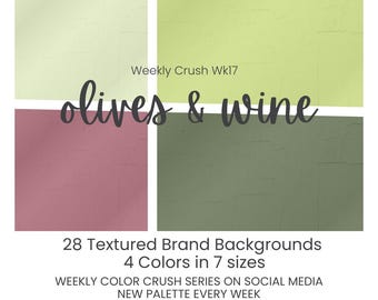 28 Plaster Texture Brand Background Bundle | Color Palette Branding Assets Small Business | Social Media Backgrounds Digital Download PNG