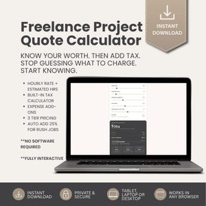 Projectoffertecalculator voor freelancers | Prijsestimator | Hulpmiddel voor klantvoorstellen | Automatische berekening