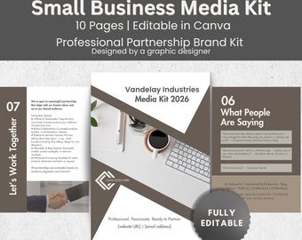 Mediakit für kleine Unternehmen | 10-seitiges Canva Partnership Brand Kit
