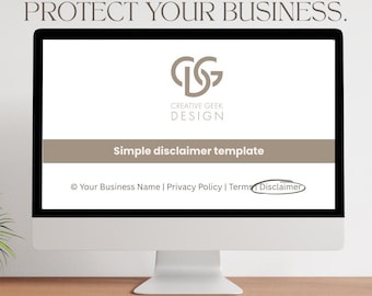 Website-Haftungsausschluss-Vorlage | Bearbeitbar DOCX Google Docs | Small Business Rechtliche Seite | Sofortiger digitaler Download